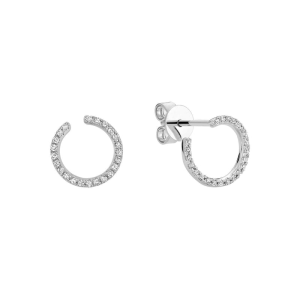 Diamond Earrings 
14 Karat White Diamond Earrings 
Gram Weight 1.9 
44 Center Diamonds Shape: Round 0.46