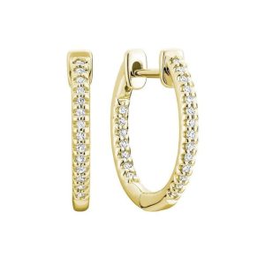 Diamond Earrings 
14 Karat Yellow Diamond Earrings 
 
68 Center Diamonds Shape: Round 0.21