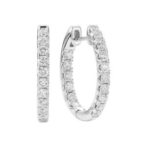 Diamond Earrings 
14 Karat White Diamond Earrings 
 
32 Center Diamonds Shape: Round 0.91