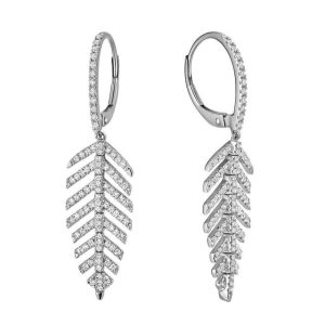 Diamond Earrings 
14 Karat White Diamond Earrings 
Gram Weight 3.47 
182 Center Diamonds Shape: Round 0.44