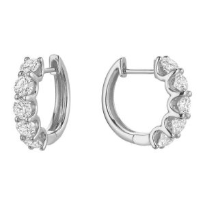 Diamond Earrings 
14 Karat White Diamond Earrings 
 
10 Center Diamonds Shape: Round 2