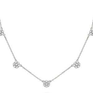 Diamond Pendant/Necklace 
14 Karat White Diamond Pendant 
Gram Weight 4.11 Chain Style: Cable Link 14 Karat White Length: 18in 
35 Center Diamonds Shape: Round 1.17