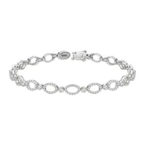 Diamond Bracelets 
14 Karat White Diamond Bracelet Length: 7in 
 
252 Center Diamonds Shape: Round 0.92