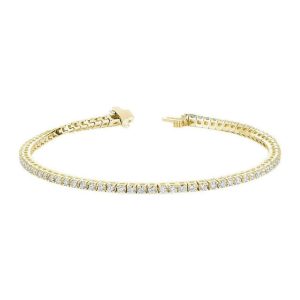 Diamond Bracelets 
14 Karat Yellow Diamond Bracelet Length: 7in 
 
65 Center Diamonds Shape: Round 4.17