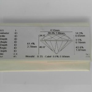 Estate Loose Diamond 
1 Diamond 0.35tw Shape: Round Clarity: VVS2 Colour: F