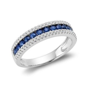 Diamond Ring 
14 Karat White Diamond Ring With Finger Size 6.5 
 
 Center Diamond Shape: Round Round Sapphire 0.68 ctw
