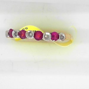 Rubies Estate Ring 
10 Karat Yellow/White Rubies Ring 
current size 8.25 Gram Weight 1.7 
4 Center Rubies Shape: Round With 5 Round Diamonds