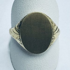 Yellow 22k Satin Band Estate Ring 
Size: 11 
Gram Weight 9.3 gr