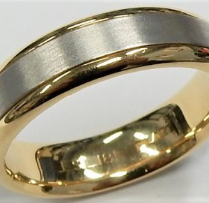 Yellow/White 18K/Plat Satin Band Estate Ring 
Size: 10 
Gram Weight 12.5 gr