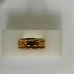 Rose/White/Yellow 14 Karat Polished Band Estate Ring 
Size: 9 
Gram Weight 7.4 gr