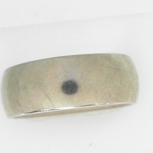 White 10 Karat Polished Band Estate Ring Width 7.8 mm 
Size: 9.75 
Gram Weight 8.89 gr