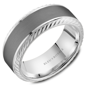 White/Grey Tantalum/14K Sandpaper Band Ring Width 8.5 mm 
Size: 10
