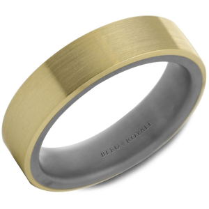 Yellow/Grey Tantalum/18K Satin Band Ring Width 6 mm 
Size: 10