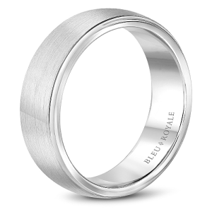 White 14 Karat Satin Dome Ring Width 7.5 mm 
Size: 10