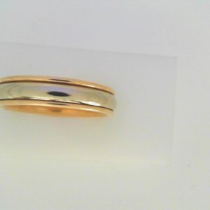 Yellow/White 14 Karat Polished Band Ring 
Size: 10 
Gram Weight 7.43 gr
