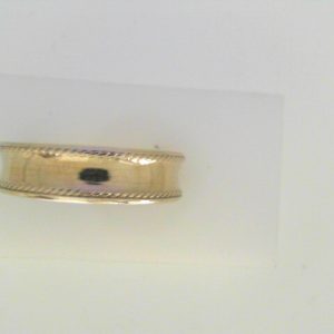 White 14 Karat Polished Band Ring 
Size: 10 
Gram Weight 5.48 gr