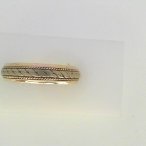 Yellow/White 10 Karat Polished Band Ring 
Size: 10 
Gram Weight 3.79 gr