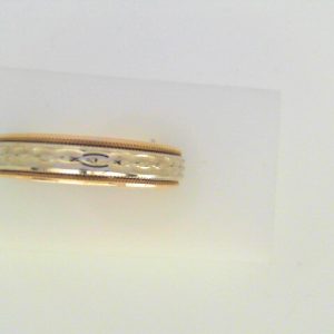 Yellow/White 14 Karat Polished Band Ring 
Size: 9.75 
Gram Weight 7.48 gr