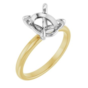 Yellow/White 14 Karat Polished Solitaire Remount 
Size: 5.75 
Gram Weight 2.78 gr