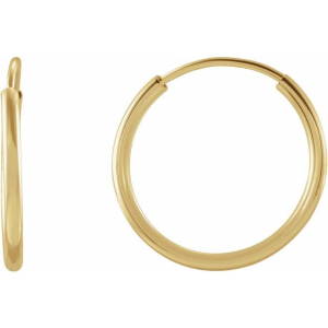 Yellow 14 Karat Polished Small Hoop Earring 
 
Length 12 mm