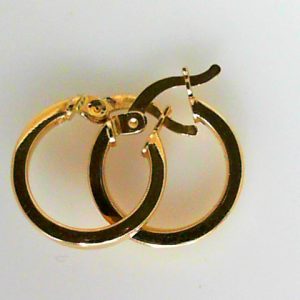 Yellow 14 Karat Polished Small Hoop Earring 
Gram Weight 1.37 gr