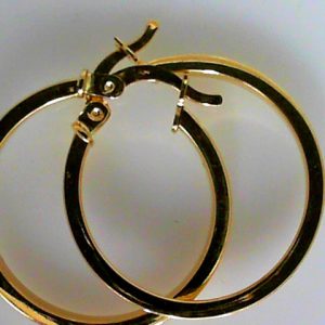 Yellow 14 Karat Polished Medium Hoop Earring 
Gram Weight 2.06 gr