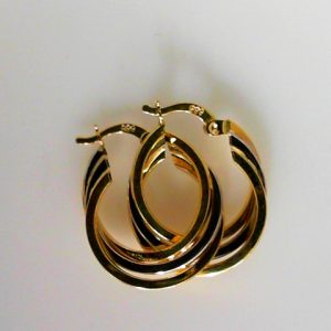 Yellow/White 14 Karat Polished Medium Hoop Earring 
Gram Weight 2.7 gr