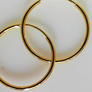 Yellow 14 Karat Polished Small Hoop Earring 
Gram Weight 1.46 gr