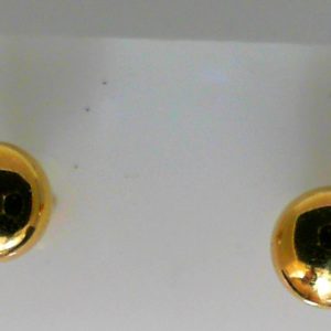 Yellow 14 Karat Polished Stud Earring Width 6 mm 
Gram Weight 1.14 gr