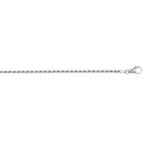 White 14 Karat Polished Rope Chain 
Length 16 in 
Gram Weight 3.68 gr