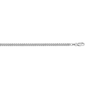 White 14 Karat Polished Curb Chain 
Length 20 in 
Gram Weight 5.2 gr