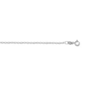 White 14 Karat Polished Cable Link Chain 
Length 18 in 
Gram Weight 2.4 gr