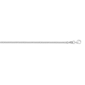 White 14 Karat Polished FRANCO Chain 
Length 16 in 
Gram Weight 3.13 gr