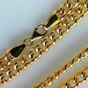 Yellow 14 Karat Polished Hollow Curb Chain 
Length 19 in 
Gram Weight 12.18 gr