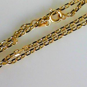 Yellow 14 Karat Diamond Cut Cable Link Chain 
Length 17 in 
Gram Weight 4.95 gr