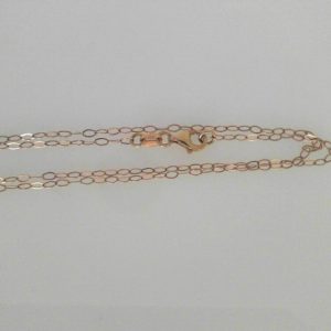 Rosé 14 Karat Polished Oval Link Estate Chain 
Length 18 in 
Gram Weight 1.4 gr