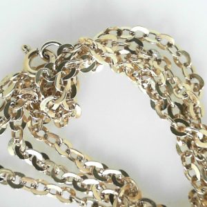Yellow 18 Karat Diamond Cut Cable Link Estate Chain Width 3.1 mm 
Length 25.5 in 
Gram Weight 10.36 gr