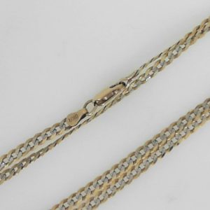 Yellow/White 10 Karat Diamond Cut Curb Estate Chain 
Length 20 in 
Gram Weight 7.34 gr