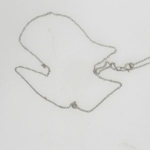 White 14 Karat Polished Cable Link Estate Chain 
Length 16 in 
Gram Weight 0.44 gr