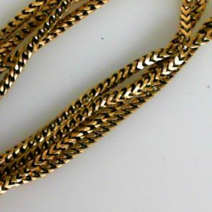 Yellow 14 Karat Polished Foxtail Estate Chain 
Length 26.5 in 
Gram Weight 17.6 gr