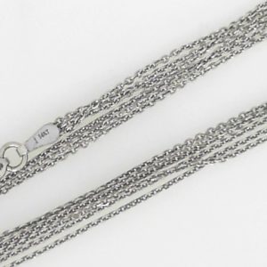 White 14 Karat Polished Curb Estate Chain 
Length 16 in 
Gram Weight 3.52 gr