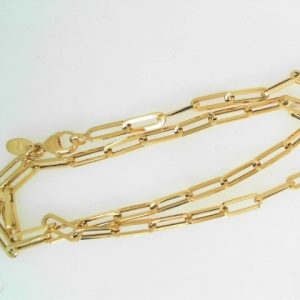 Yellow 14 Karat Polished Paper Clip Estate Chain 
Length 16 in 
Gram Weight 5.3 gr