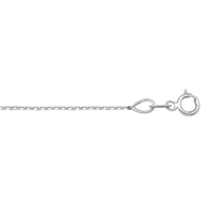 White 14 Karat Diamond Cut Cable Link Chain 
Length 18 in 
Gram Weight 1.4 gr