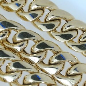 Yellow 10 Karat Polished Hollow Cuban Estate Chain Width 11.5 mm 
Length 28 in 
Gram Weight 84.5 gr