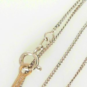 White 14 Karat Polished Curb Estate Chain 
Length 16 in 
Gram Weight 1.39 gr