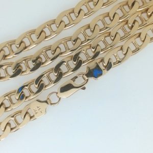 Yellow 14 Karat Polished Marine Estate Chain Width 4 mm 
Length 20 in 
Gram Weight 28.86 gr