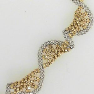 Yellow/White 14 Karat Diamond Cut Bead Estate Bracelet 
 
Gram Weight 6.3 gr
