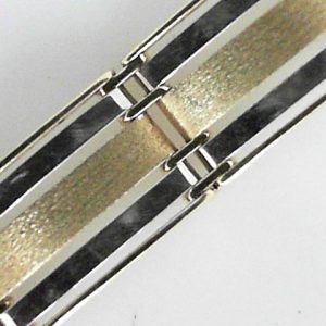 Yellow/White 14 Karat Polished Fancy Link Estate Bracelet 
Length 8.5 in 
Gram Weight 22.6 gr