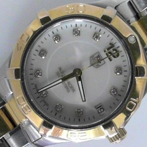 Estate Tag Heuer Divers 
Vendor Style #: WAF1320 AquaRacer two-tone SN: EPF5469 
32.5mm Overlay
Dial: Mother of pearl diamond 
Box Not Included/Papers Not Included
Condition Fair/Good
1 Year Warranty