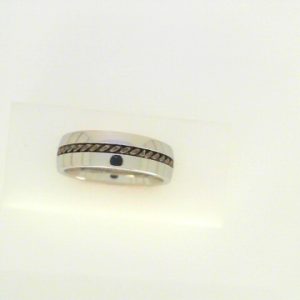 White Cobalt Polished Band Ring 
Size: 10